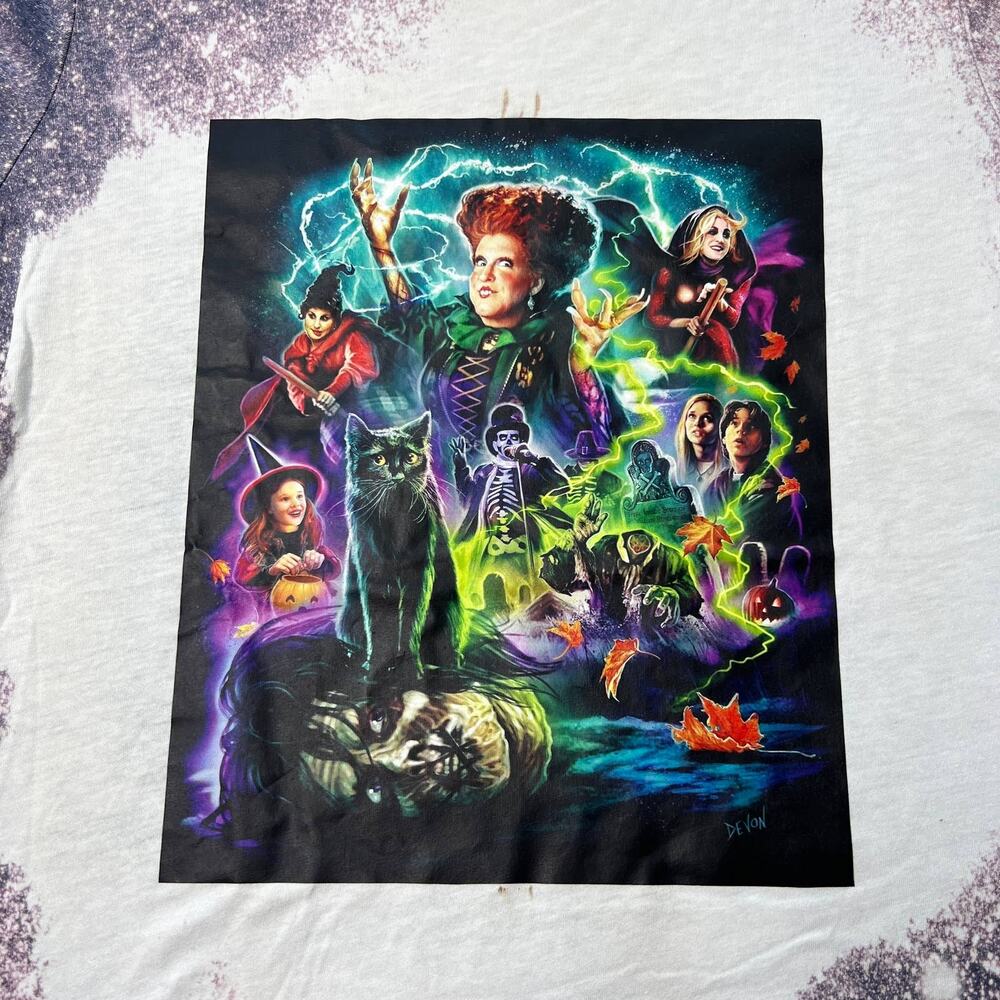 Hocus Pocus Halloween Bleached Shirt Medium